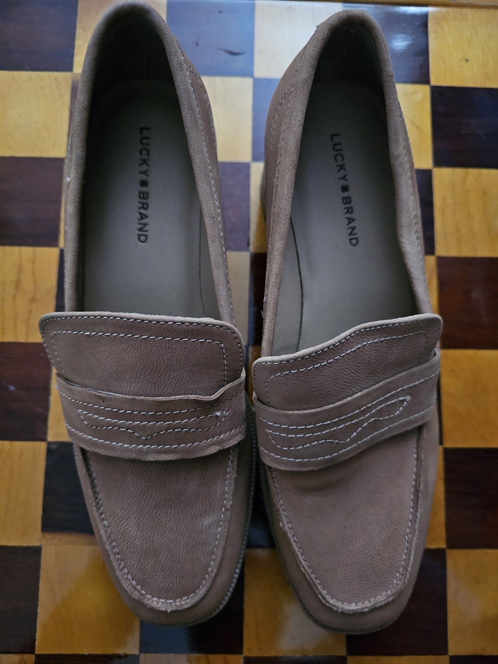 Lucky Brand Men’s Tan Suede Penny Loafers